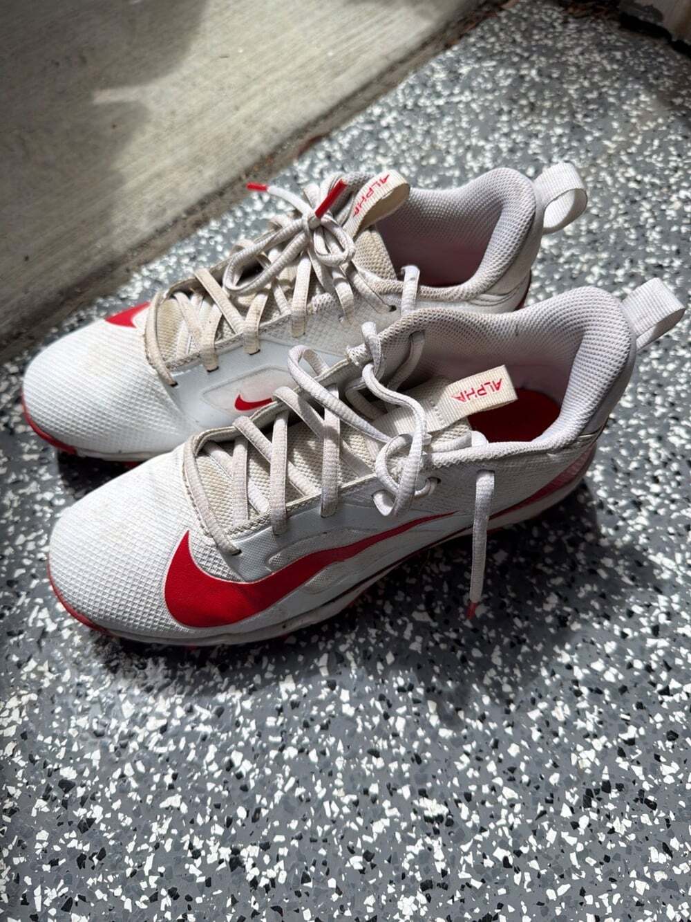 Nike Alpha Menace Red & White Cleats US 5Y For Soccer